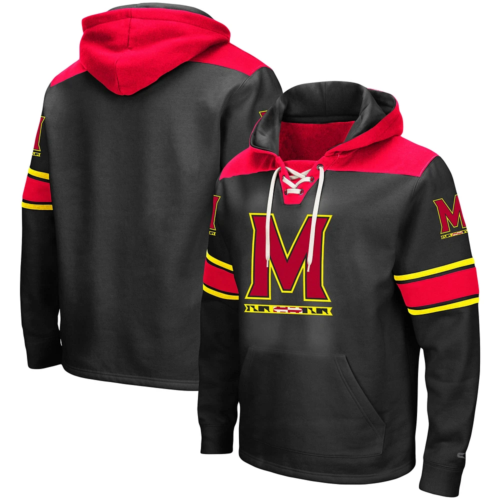 Men's Colosseum Black Maryland Terrapins 2.0 Lace-Up Pullover Hoodie