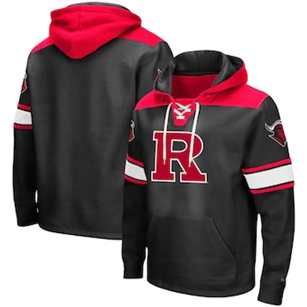 Men's Colosseum Black Rutgers Scarlet Knights 2.0 Lace-Up Pullover Hoodie