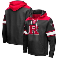 Men's Colosseum Black Rutgers Scarlet Knights 2.0 Lace-Up Pullover Hoodie