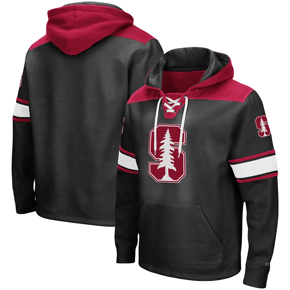 Men's Colosseum Black Stanford Cardinal 2.0 Lace-Up Pullover Hoodie