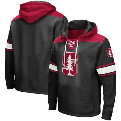 Men's Colosseum Black Stanford Cardinal 2.0 Lace-Up Pullover Hoodie