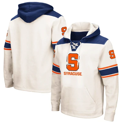 Men's Colosseum Cream Syracuse Orange 2.0 Lace-Up Pullover Hoodie