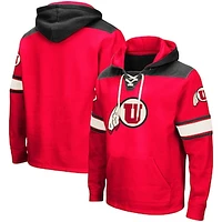 Men's Colosseum Red Utah Utes 2.0 Lace-Up Pullover Hoodie