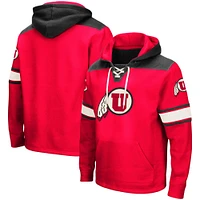 Men's Colosseum Red Utah Utes 2.0 Lace-Up Pullover Hoodie