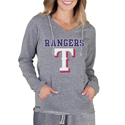 Women's Concepts Sport Gray Texas Rangers Mainstream Terry Long Sleeve Hoodie Top