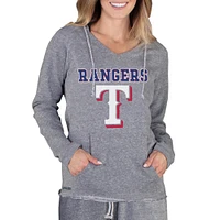 Women's Concepts Sport Gray Texas Rangers Mainstream Terry Long Sleeve Hoodie Top