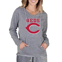 Women's Concepts Sport Gray Cincinnati Reds Mainstream Terry Long Sleeve Hoodie Top