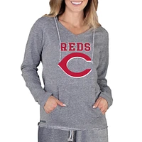 Women's Concepts Sport Gray Cincinnati Reds Mainstream Terry Long Sleeve Hoodie Top