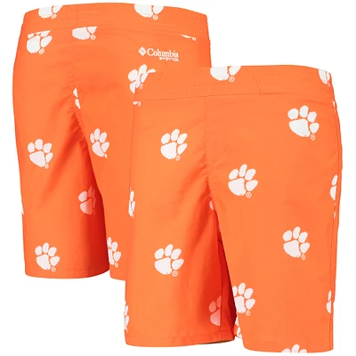 Youth Columbia Orange Clemson Tigers Backcast Printed Omni-Shade Shorts