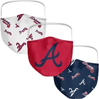 Adult Fanatics Atlanta Braves All Over Logo Face Covering 3-Pack