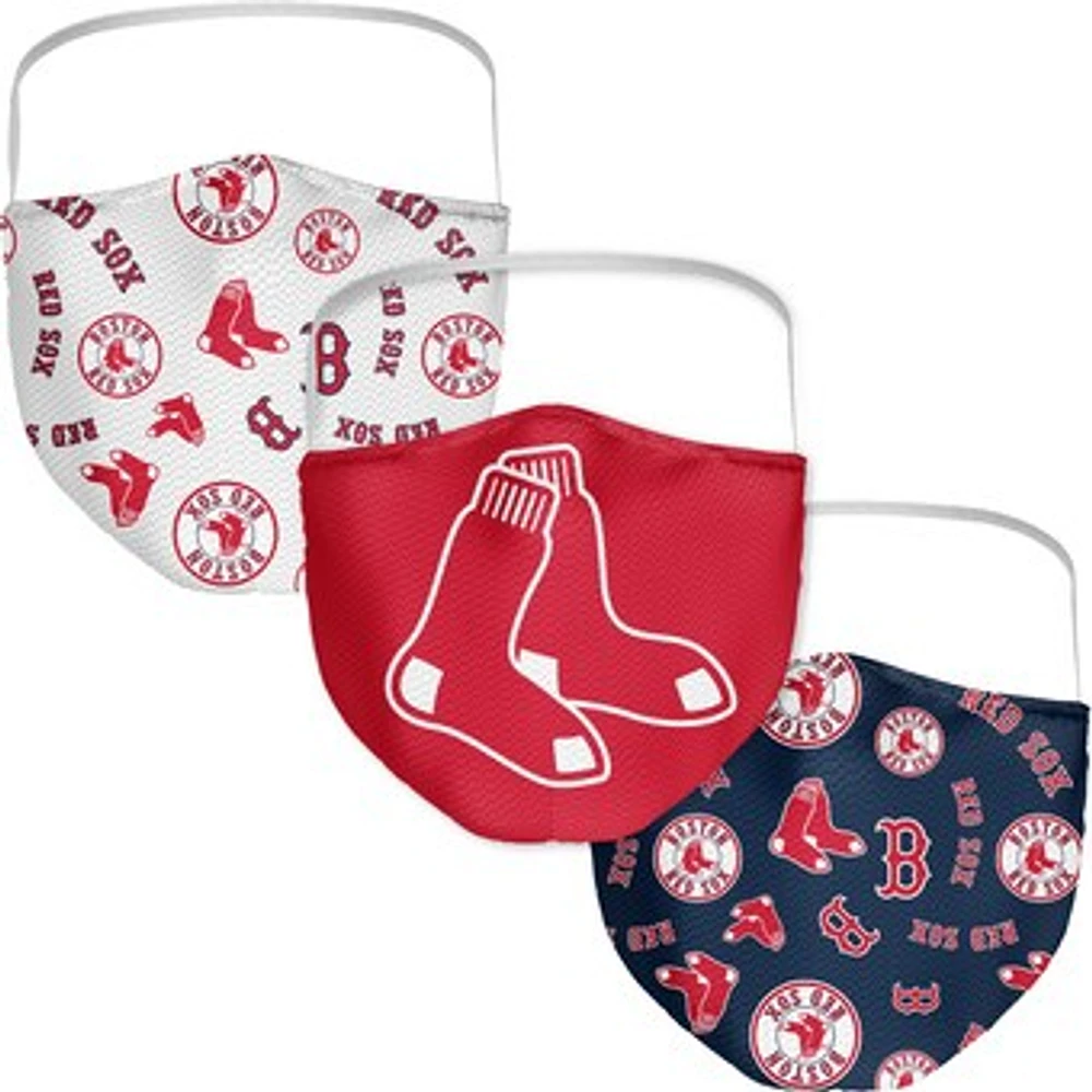 Adult Fanatics Boston Red Sox All Over Logo Face Covering 3-Pack