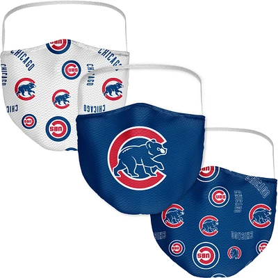 Adult Fanatics Chicago Cubs All Over Logo Face Covering 3-Pack