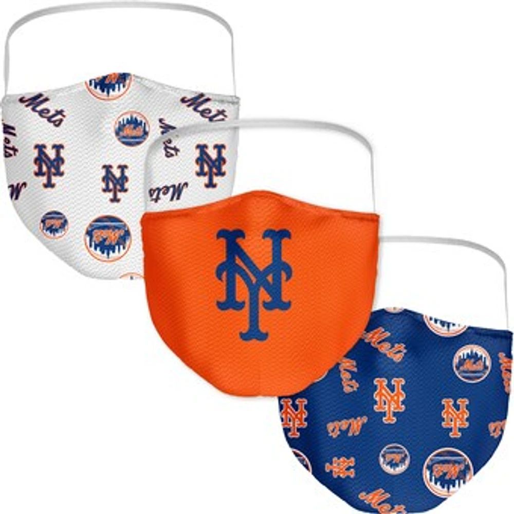 Adult Fanatics New York Mets All Over Logo Face Covering 3-Pack