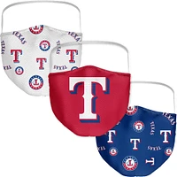 Adult Fanatics Texas Rangers All Over Logo Face Covering 3-Pack