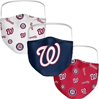 Adult Fanatics Washington Nationals All Over Logo Face Covering 3-Pack