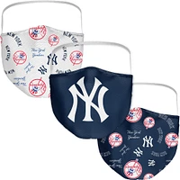 Adult Fanatics New York Yankees All Over Logo Face Covering 3-Pack