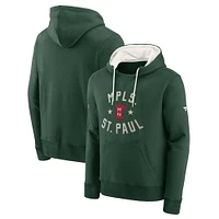 Men's Fanatics Green Minnesota Wild 2022 NHL Winter Classic Retro Archival Pullover Hoodie