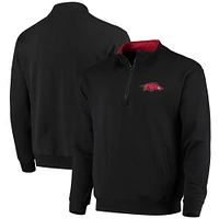 Men's Colosseum Black Arkansas Razorbacks Tortugas Logo Quarter-Zip Jacket