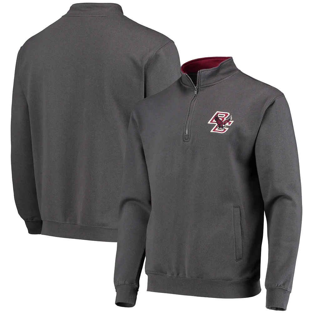 Men's Colosseum Charcoal Boston College Eagles Tortugas Logo Quarter-Zip Pullover Jacket