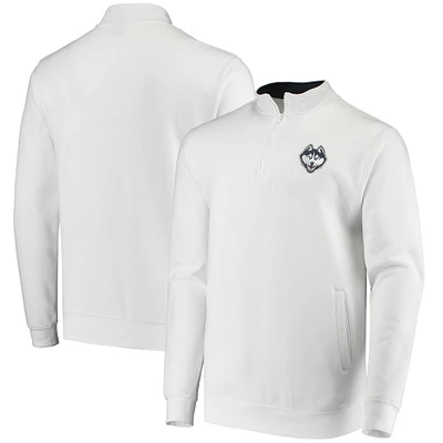 Men's Colosseum White UConn Huskies Tortugas Logo Quarter-Zip Jacket