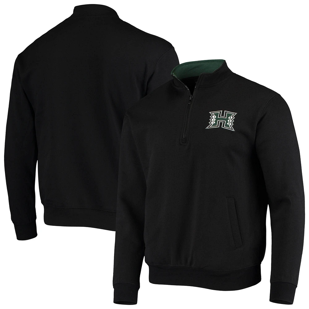 Men's Colosseum Black Hawaii Warriors Tortugas Logo Quarter-Zip Jacket