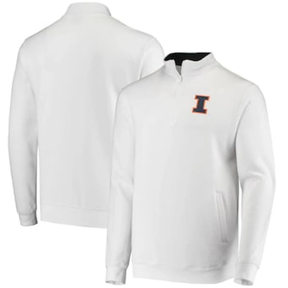 Men's Colosseum White Illinois Fighting Illini Tortugas Logo Quarter-Zip Jacket