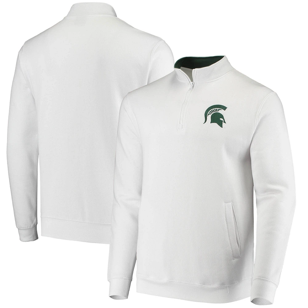 Men's Colosseum White Michigan State Spartans Tortugas Logo Quarter-Zip Jacket