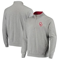 Men's Colosseum Heathered Gray Oklahoma Sooners Tortugas Logo Quarter-Zip Jacket