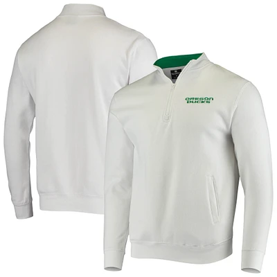 Men's Colosseum White Oregon Ducks Tortugas Logo Quarter-Zip Jacket