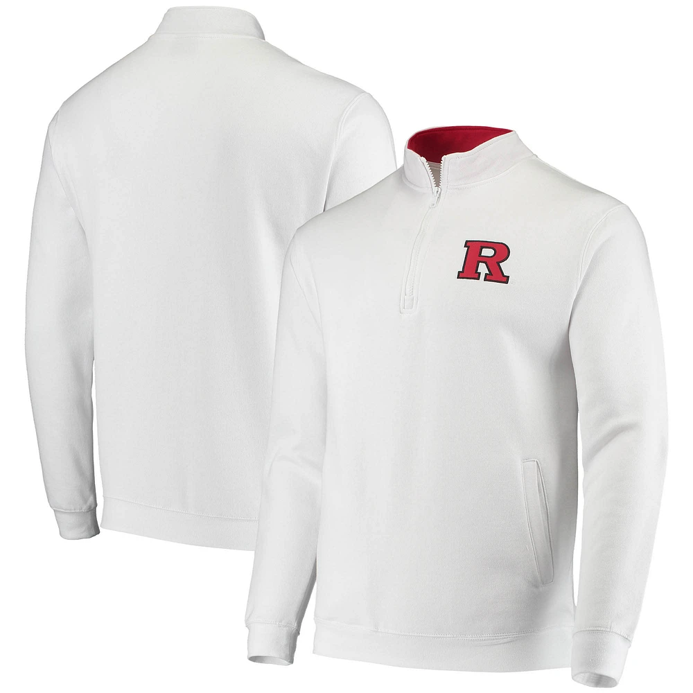 Men's Colosseum White Rutgers Scarlet Knights Tortugas Logo Quarter-Zip Jacket