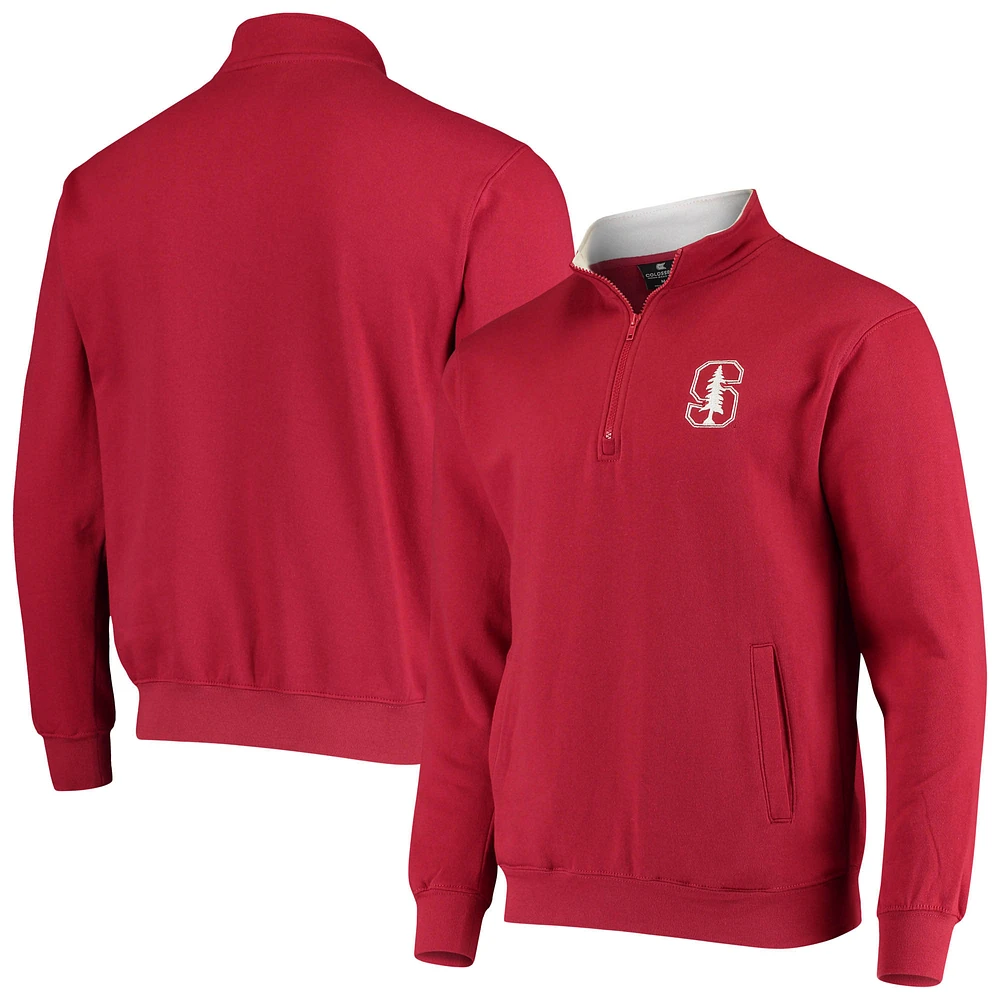 Men's Colosseum Cardinal Stanford Tortugas Logo Quarter-Zip Jacket