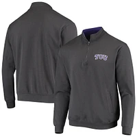 Men's Colosseum Charcoal TCU Horned Frogs Tortugas Logo Quarter-Zip Jacket