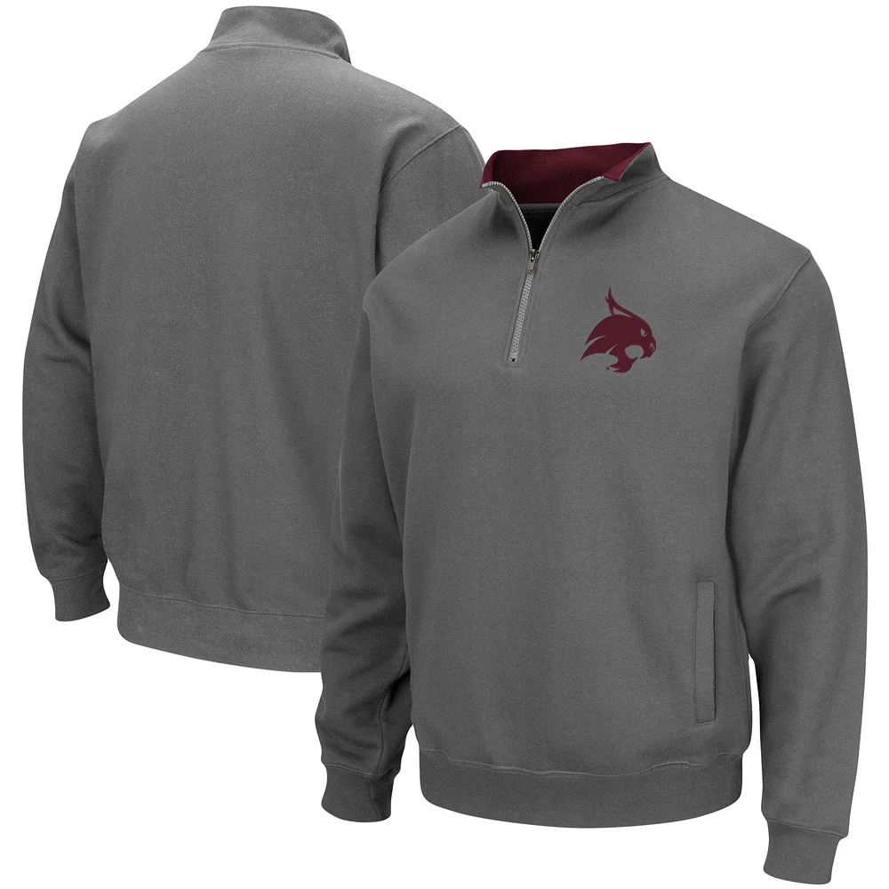 Men's Colosseum Charcoal Texas State Bobcats Tortugas Logo Quarter-Zip Jacket