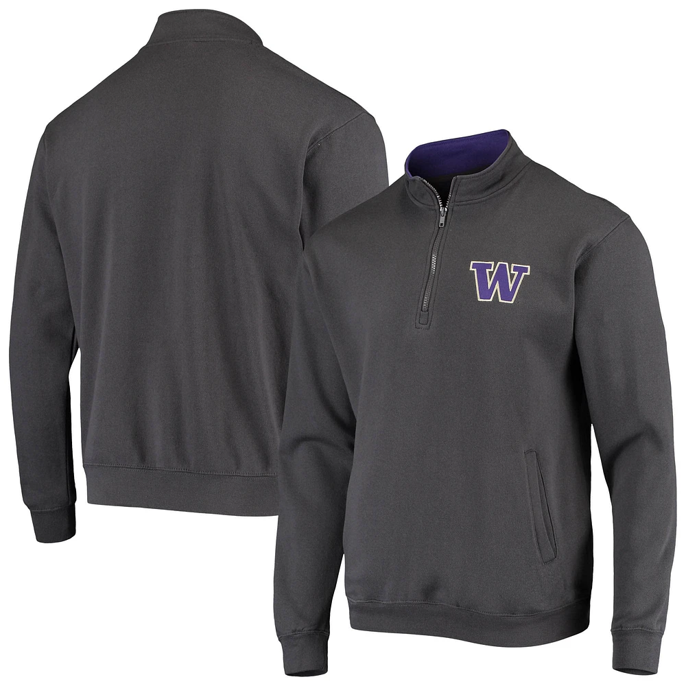 Men's Colosseum Charcoal Washington Huskies Tortugas Logo Quarter-Zip Jacket