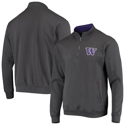 Men's Colosseum Charcoal Washington Huskies Tortugas Logo Quarter-Zip Jacket