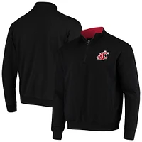 Men's Colosseum Black Washington State Cougars Tortugas Logo Quarter-Zip Jacket