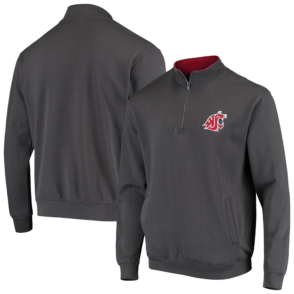 Men's Colosseum Charcoal Washington State Cougars Tortugas Logo Quarter-Zip Jacket