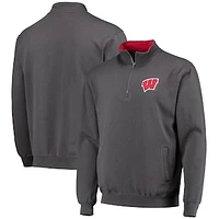 Men's Colosseum Charcoal Wisconsin Badgers Tortugas Logo Quarter-Zip Jacket