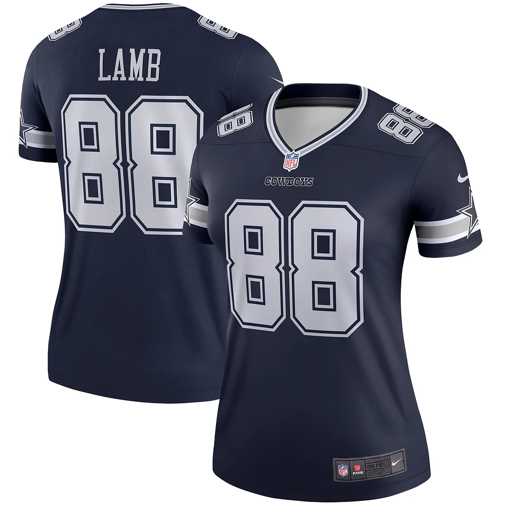 Women's Nike CeeDee Lamb  Navy Dallas Cowboys Legend Player Performance Top