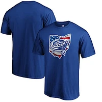 Men's Royal Columbus Blue Jackets NHL Banner State T-Shirt