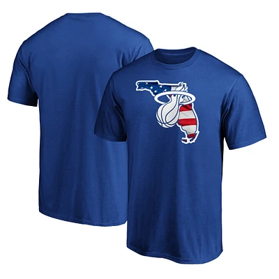 Men's Royal Miami Heat Banner State T-Shirt