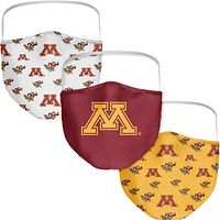 Adult Fanatics Minnesota Golden Gophers All Over Logo Face Covering 3-Pack