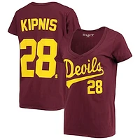 Women's Original Retro Brand Jason Kipnis Maroon Arizona State Sun Devils Name & Number V-Neck T-Shirt