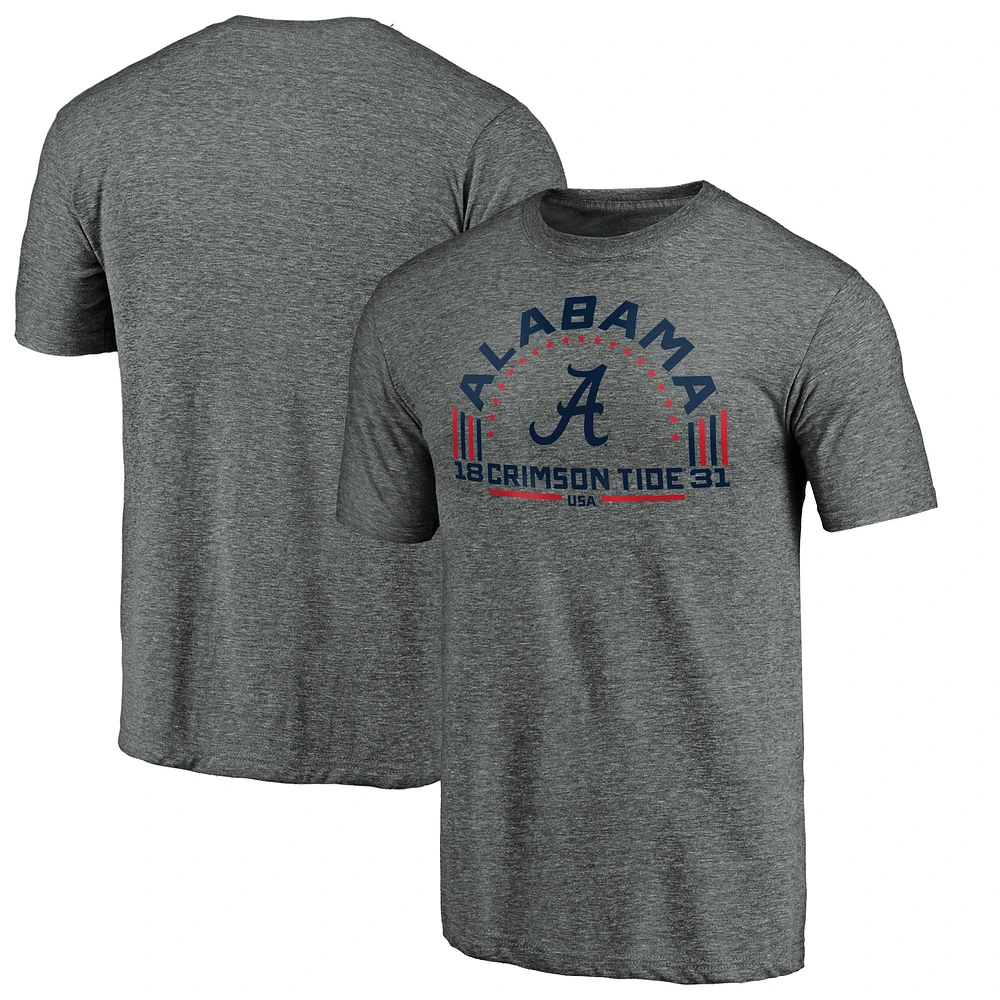 Men's Heathered Gray Alabama Crimson Tide Team Freedom Tri-Blend T-Shirt