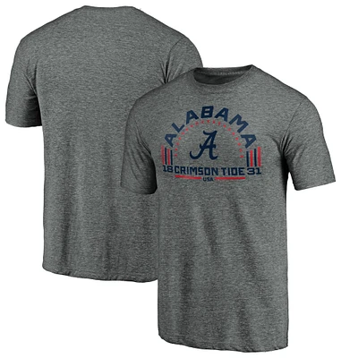 Men's Heathered Gray Alabama Crimson Tide Team Freedom Tri-Blend T-Shirt