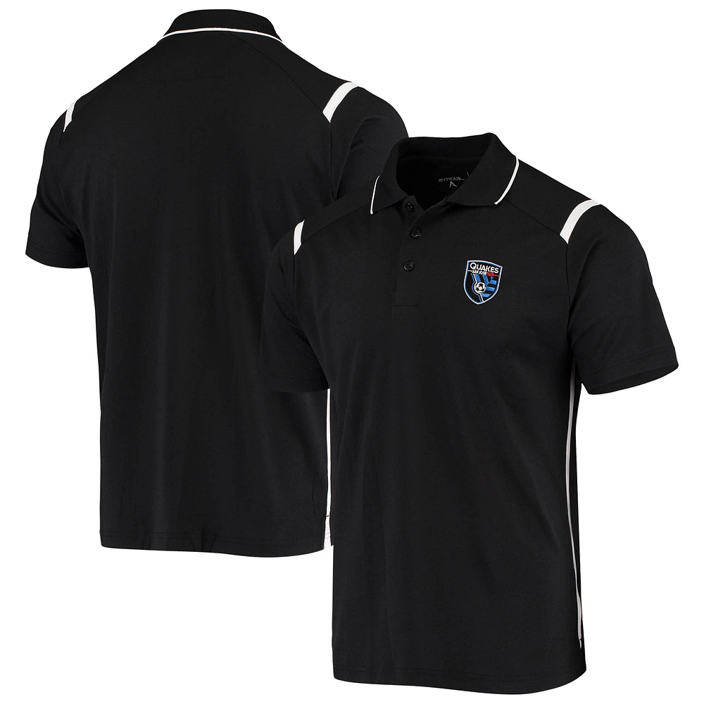 Men's Antigua Black San Jose Earthquakes Merit Polo