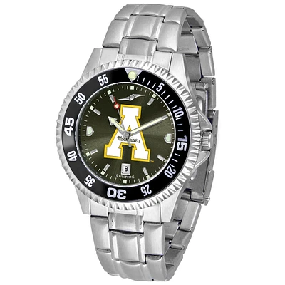 Black Appalachian State Mountaineers Competitor Steel AnoChrome Color Bezel Watch