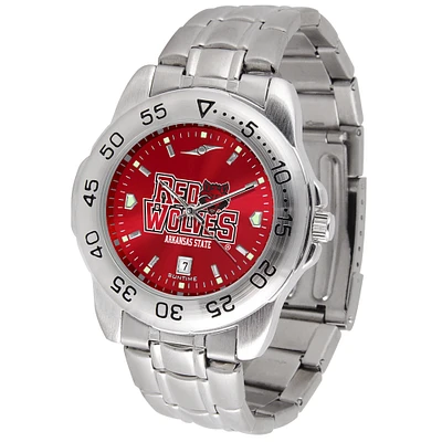 Scarlet Arkansas State Red Wolves Sport Steel AnoChrome Watch