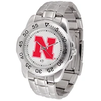 White Nebraska Huskers Sport Steel Watch
