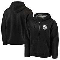 Men's Fanatics Black Philadelphia 76ers Sherpa Half-Zip Hoodie